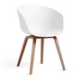 HAY - About A Chair AAC 22, walnut lacquered / white 2. 0 (plastic glides)