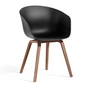 HAY - About A Chair AAC 22, walnut lacquered / black 2. 0 (plastic glides)