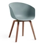 HAY - About A Chair AAC 22, walnut lacquered / dusty blue 2. 0 (plastic glides)