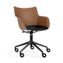 Kartell - Q/Wood Chair with wheels, black / dark beech