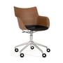 Kartell - Q/Wood Chair with castors, chrome / dark beech