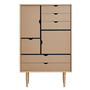 Andersen Furniture - S5 Chest of drawers, soaped oak / fronts kashmir