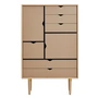 Andersen Furniture - S5 Chest of drawers, soaped oak / fronts kashmir