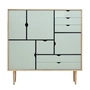 Andersen Furniture - S3 Chest of drawers, soaped oak / fronts ocean grey