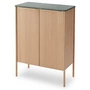 Fritz Hansen - Skagerak Jut High Cabinet, oiled oak / marble green / brass