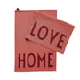 Design Letters - Favourite Tea towel, Love / Home, terracotta (set of 2)