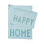 Design Letters - Favourite Tea towel, Happy / Home, light blue (set of 2)