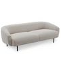 Northern - Plis 3-seater sofa, black / light gray (Kvadrat Brusvik 02)