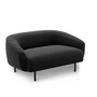 Northern - Plis 2-seater sofa, black / dark gray (Kvadrat Brusvik 08)