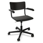 Thonet - S 43 FDR Office chair with armrests, black aluminum / black stained beech