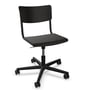 Thonet - S 43 DR Office chair five-star frame with castors, aluminum black / beech black stained