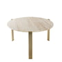 AYTM - Tribus Side table, Ø 80 cm, gold / travertine