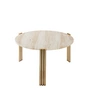 AYTM - Tribus Side table, Ø 60 cm, gold / travertine