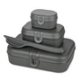 Koziol - Pascal Ready Lunchbox Set with Klikk Cutlery, nature ash grey