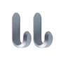 Normann Copenhagen - Curve Wall hook mini, matt silver (set of 2)