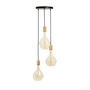 Tala - Oak Triple pendant light set, including 3 x Voronoi II LED bulb E27, black / brass