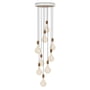 Tala - Walnut Nine pendant light set, including 9 x Voronoi II LED bulbs E27, white / brass