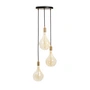 Tala - Brass Triple Pendant light set, including 3 x Voronoi II LED bulb E27, black / brass