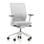 Vitra - ID Mesh Office chair aluminum frame, cream white / sierra gray, FlowMotion with forward tilt/seat depth adjustment, 2D armrests (castors for hard floors).