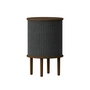 Umage - Audacious Side table with USB connection, Ø 38 x H 5 9. 3 cm, dark oak / shadow