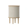 Umage - Audacious Side table with USB connection, Ø 38 x H 5 9. 3 cm, natural oak / white sands