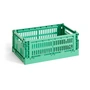 HAY - Colour Crate Basket S, 26.5 x 17 cm, dark mint , recycled