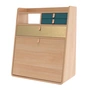 Hartô - Gaston Wall-mounted secretary 60 cm, natural oak / brass / petrol