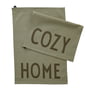 Design Letters - Favourite Tea towel, Cozy / Home, olive (set of 2)