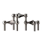 Stoff Nagel - Candle holder, black / chrome (set of 3)