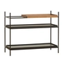 Woud - Tray Shelf low, walnut / black (configuration 3)