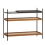 Woud - Tray Shelf low, walnut / black (configuration 2)