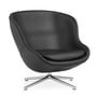 Normann Copenhagen - Hyg Lounge chair with swivel base, aluminum / black (Ultra Leather 41599)