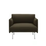 Muuto - Outline Studio Armchair, aluminum polished / dark green (Divina 984) (EU)