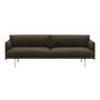 Muuto - Outline Sofa 3-seater, dark green (Divina 984) / polished aluminum