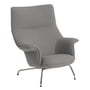 Muuto - Doze Lounge Chair, chrome base / gray cover (Re-Wool 128)