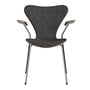Fritz Hansen - Series 7 armchair front upholstery, chrome / natural walnut / Vanir granite brown (373)