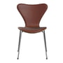 Fritz Hansen - Series 7 chair, front upholstery, chrome / natural walnut / Grace leather chestnut brown