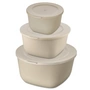 Koziol - Connect Storage jar set Stockholm, 4 l,2 l, 1 l, nature desert sand (set of 3)