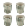 Koziol - Connect Mug, Monstera stripes, 190 ml, sand, (set of 4)