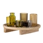 Bloomingville - Sanga Tray with tea light holders, Ø 32 x H 15 cm, natural (set of 8)