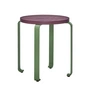 Hübsch Interior - Smile Stool, Ø 46 cm, burgundy / green