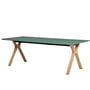 Andersen Furniture - Space Extending table 95 x 220 cm, oak white pigmented / laminate dark green (Fenix 0750)
