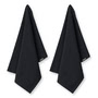 Humdakin - Organic cotton tea towel, 45 x 70 cm, coal (set of 2)