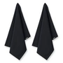 Humdakin - Organic cotton tea towel, 45 x 70 cm, coal (set of 2)