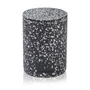 Humdakin - Terrazzo storage with lid, Lucca, Ø 10 x 14 cm, black