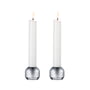 LindDNA - Silhouette Candle holder, Ø 4.2 x H 3.4 cm, silver (set of 2)