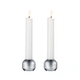 Lind DNA - Silhouette Candle holder, Ø 4.2 x H 3.4 cm, silver (set of 2)