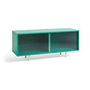 HAY - Colour Cabinet M with glass doors, 120 x 51 cm, dark mint (freestanding)