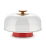 Alessi - Mattina Cake plate on foot with bell, red