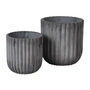 Broste Copenhagen - Fiber Plant pot, Ø 37 x 37 cm, charcoal (set of 2)